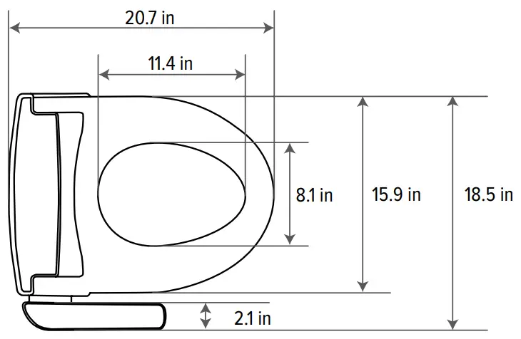 brondell SWASH CL1500 Advanced Bidet Seat - Elongated Top View