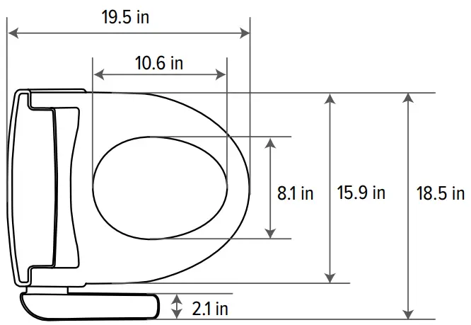 brondell SWASH CL1500 Advanced Bidet Seat - Round Top View