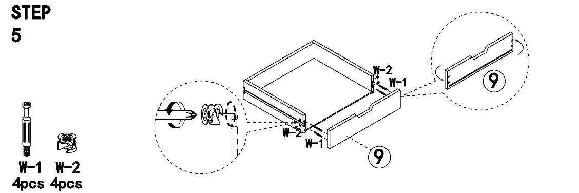 Tribesigns HOGA-JW0307 Eulas 5 Drawer White Chest of Drawers - step4