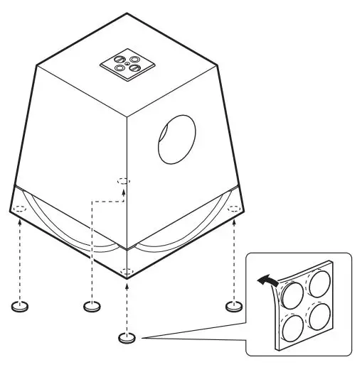 YAMAHA NS-SW700 Subwoofer Owner’s Manual - ATTACHING THE NON SKID PADS
