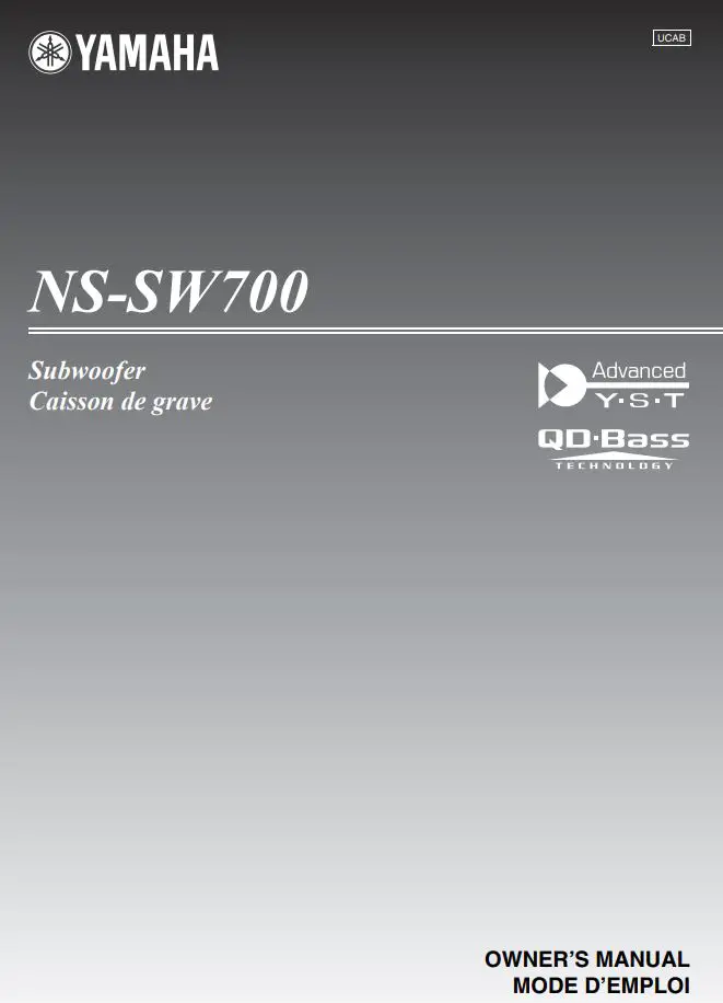 YAMAHA NS-SW700 Subwoofer Owner’s Manual