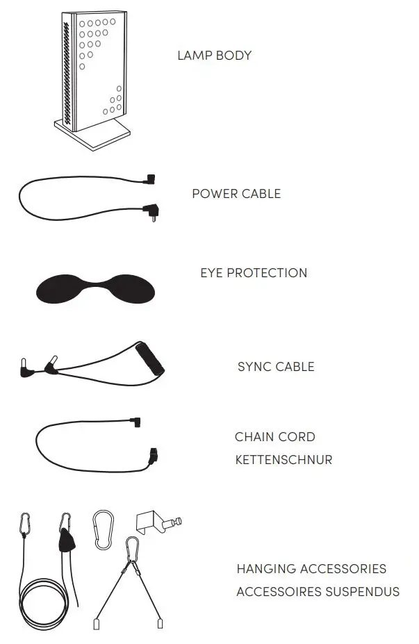 INNOLUX RED M Pro Red light therapy lamp User Guide - CONTENTS OF THE PACKAGE