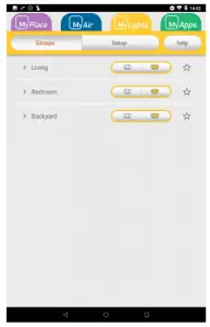 Press the yellow MyLights tab