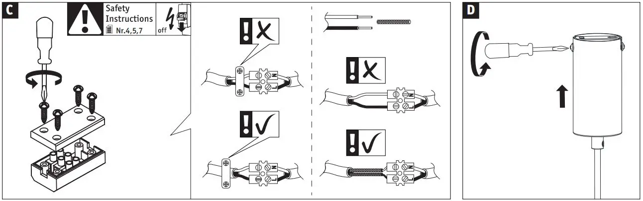Paulmann 795.19 Runa Pendant Lamp Instruction Manual - Fig C,D