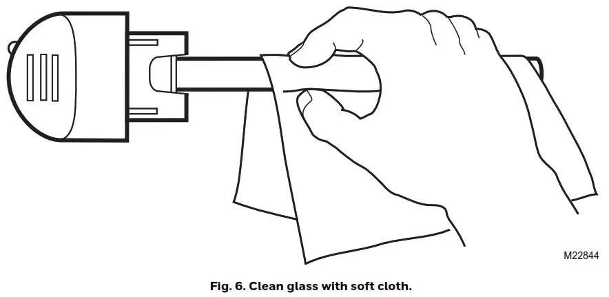 Honeywell Home UV100E Ultraviolet System - Clean glass with soft cloth