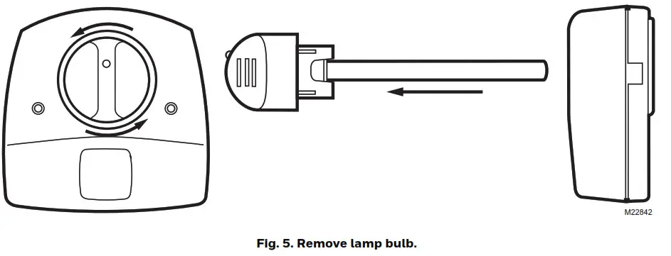 Honeywell Home UV100E Ultraviolet System - Remove lamp bulb.