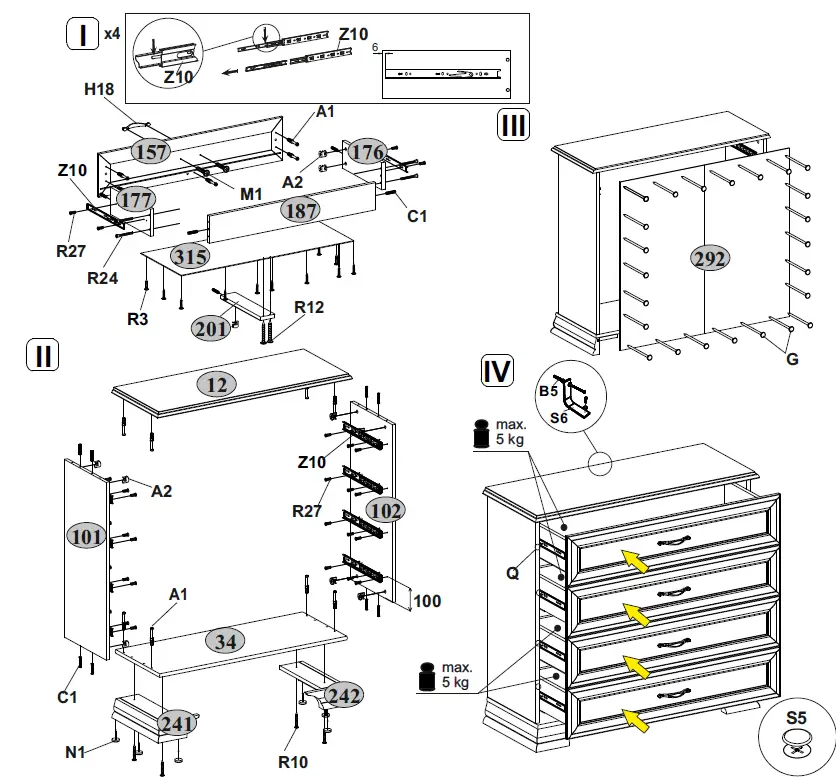 TIFFANY 4S Chest of Drawers 5