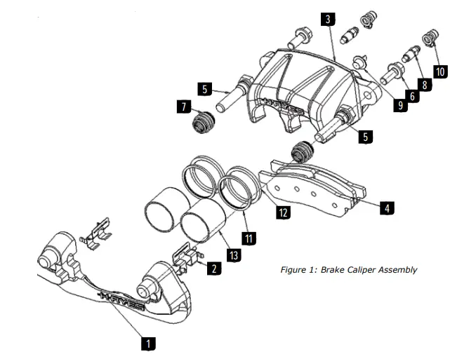 HAYES 2019-2022 YAMAHA YXZ Sovren Caliper Kit-fig2