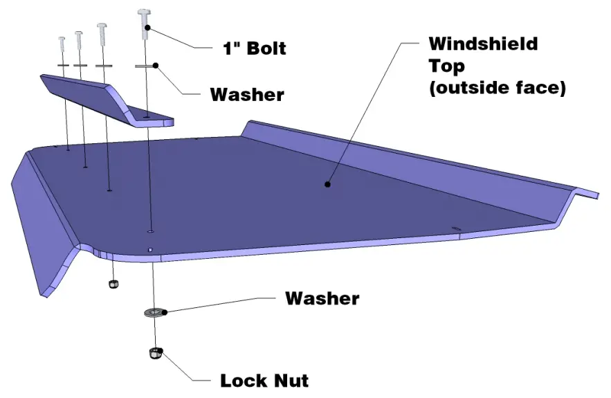 FALCON RIDGE PO 09RANGER WD05 2009 Polaris Ranger Crew Aero Vent Lexan Windshield - fig 1