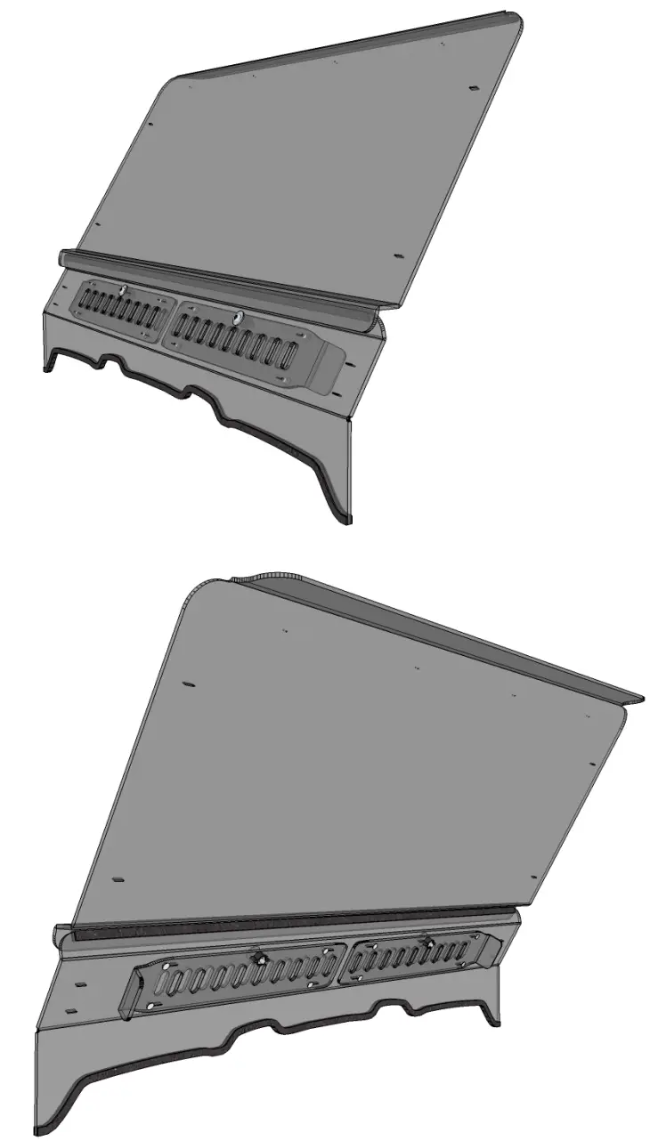 FALCON RIDGE PO 09RANGER WD05 2009 Polaris Ranger Crew Aero Vent Lexan Windshield - fig 3