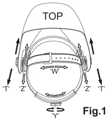 BLITZ 9 13 Visor Welding Helmet - Adjusting