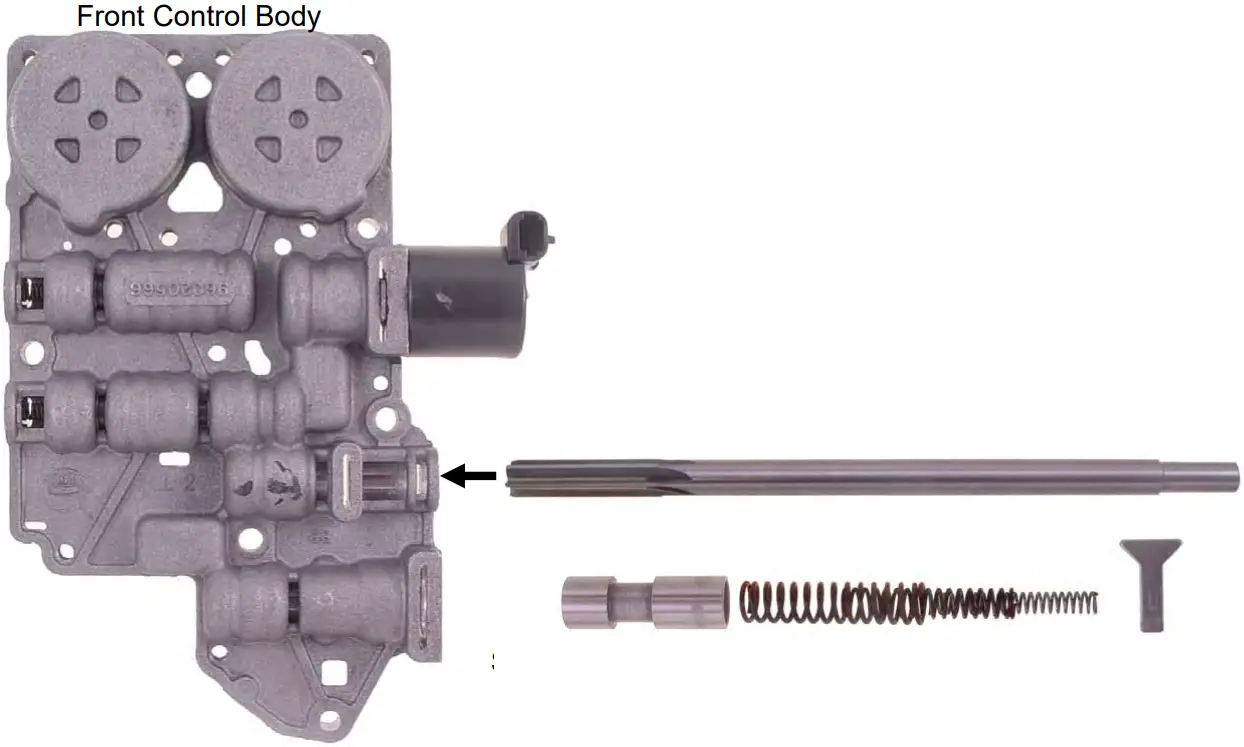 TRANSGO 5L4 ACT VL 5L40E Actuator Feed Limit Valve Repair - Hold VB down flat on bench