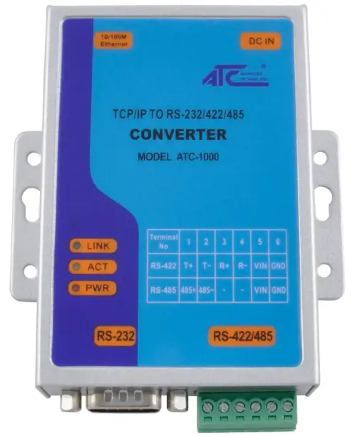 ATC-1000 TCP-IP to RS232-422-485 Converter
