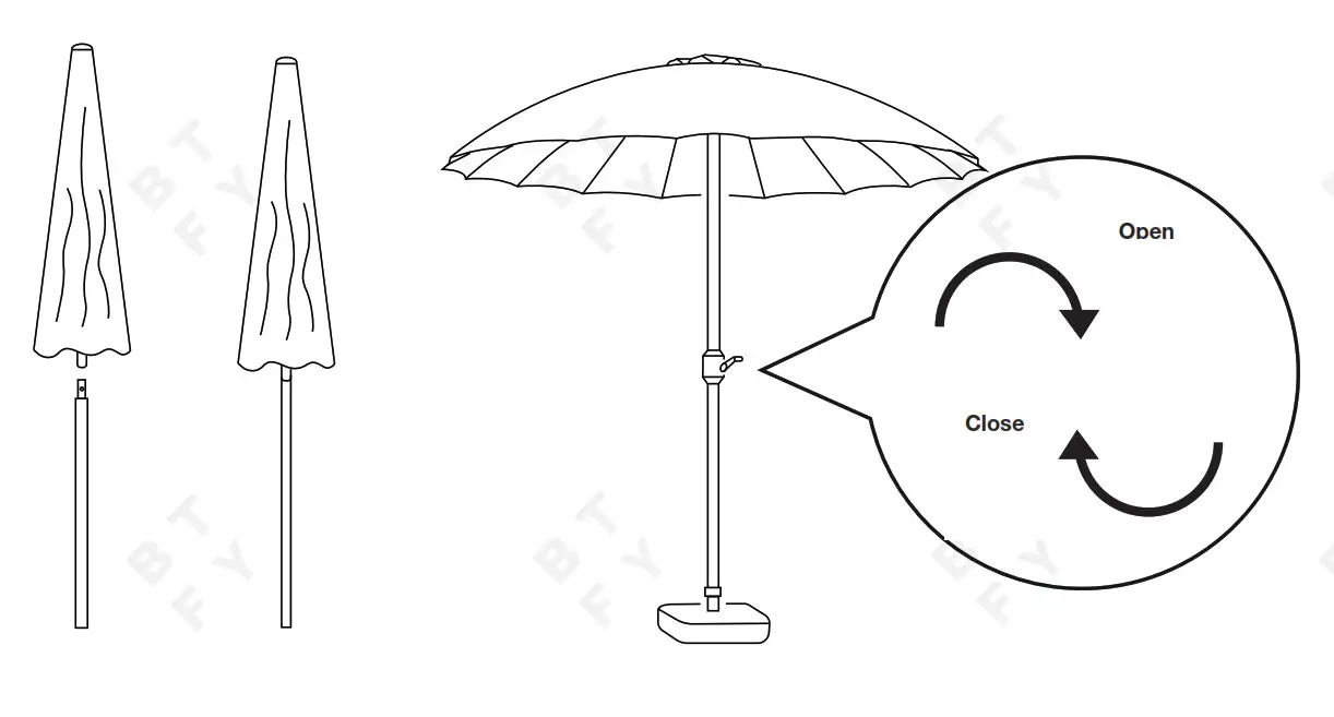 BEAUTIFY 2500343 Tilting Parasol