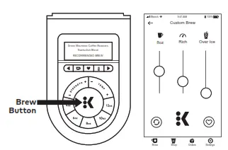 KEURIG 5000361470 K Supreme Plus Smart Single Serve K Cup Pod Coffee Maker - button