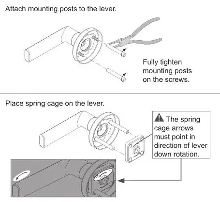Schlage LM9200 Series Lock Installation - Assemble the exterior lever