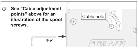 Schlage LM9200 Series Lock Installation - Check cable spool
