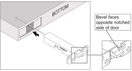 Schlage LM9200 Series Lock Installation - Insert the bottom latch