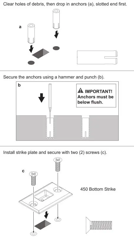 Schlage LM9200 Series Lock Installation - Install bottom strike