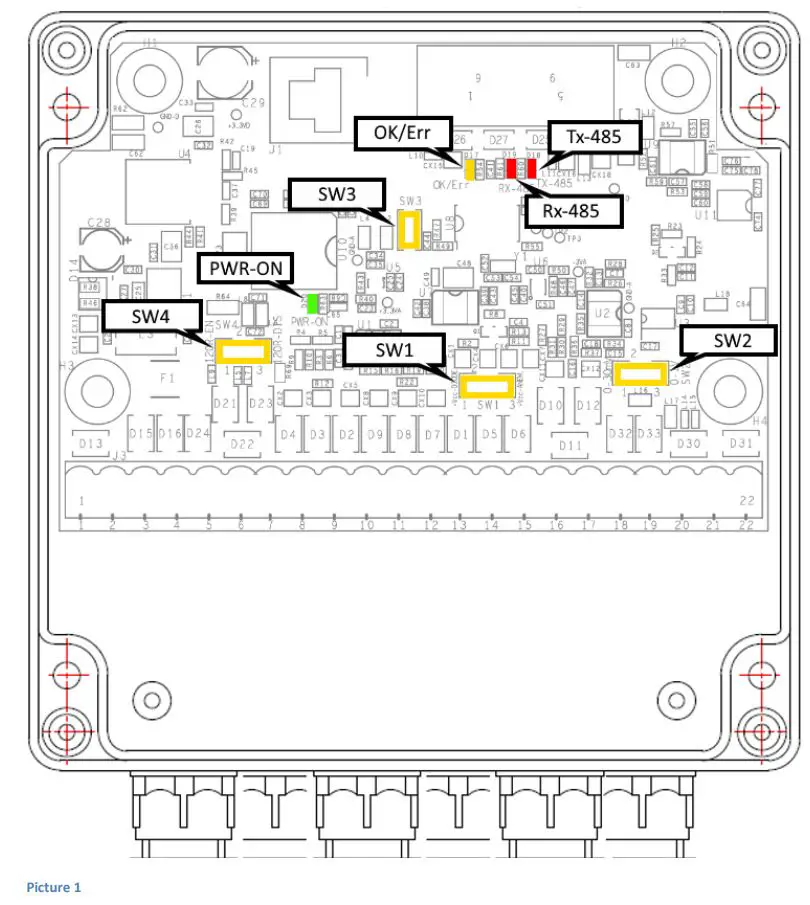 LSI Modbus Sensor Box User Manual - Internal components layout