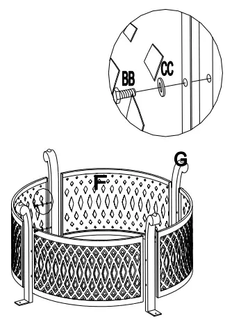 SUNJOY GROUP A301017500 Costa 40-Inch Round Steel Wood Burning Firepit Table - Fig 3