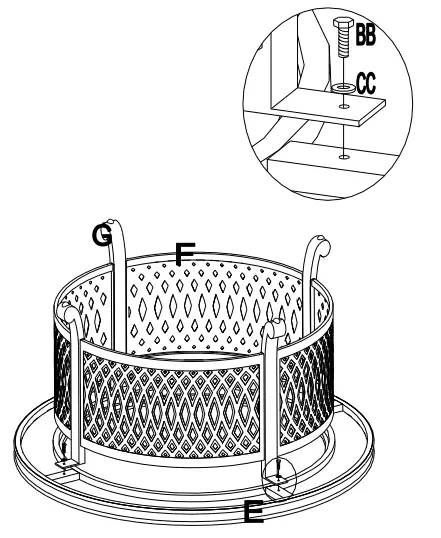 SUNJOY GROUP A301017500 Costa 40-Inch Round Steel Wood Burning Firepit Table - Fig 4