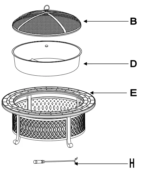SUNJOY GROUP A301017500 Costa 40-Inch Round Steel Wood Burning Firepit Table - Fig 6