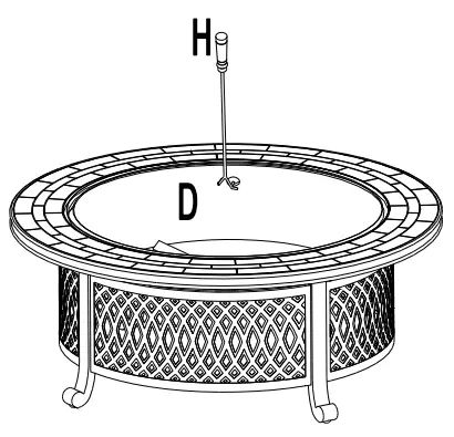 SUNJOY GROUP A301017500 Costa 40-Inch Round Steel Wood Burning Firepit Table - Fig 7