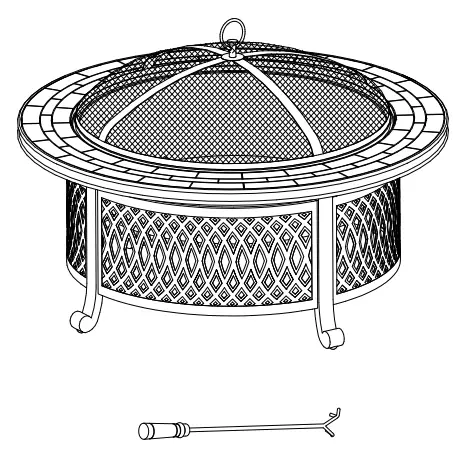 SUNJOY GROUP A301017500 Costa 40-Inch Round Steel Wood Burning Firepit Table