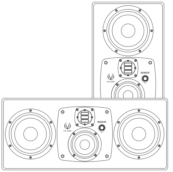 EVE AUDIO SC4070 1000W 4-Way 7 inch Studio Monitor with AMT Tweeter and DSP -