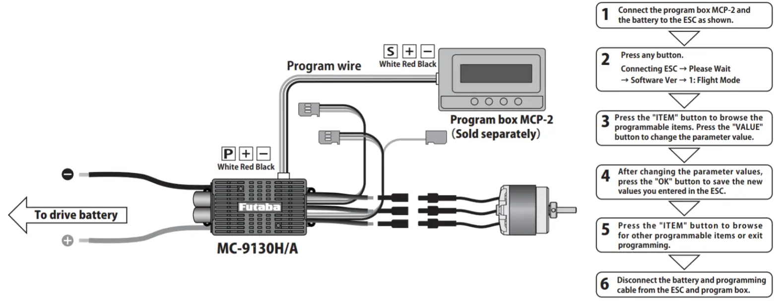 Futaba MC-9130H Brushless Motor Controller for Helicopter Airplane - figure 4