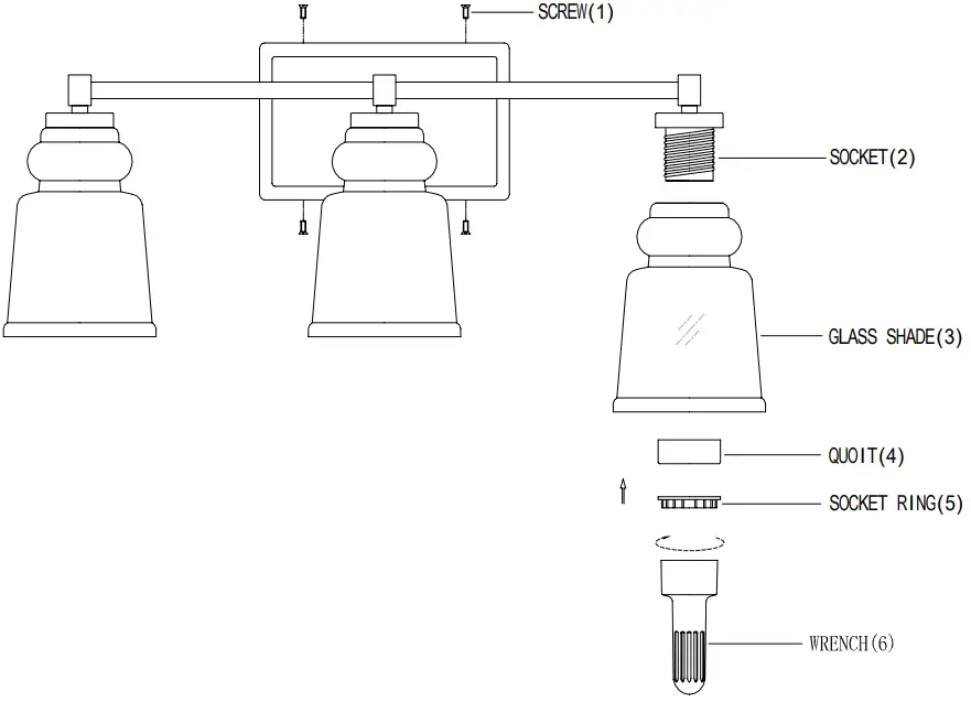 MERIDIAN M80057BN MBK Three Light Bathroom Vanity Light - Figure