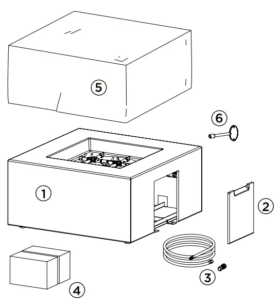 JENSEN CO 141NG Estes Casual Square Fire Table - PARTS LIST