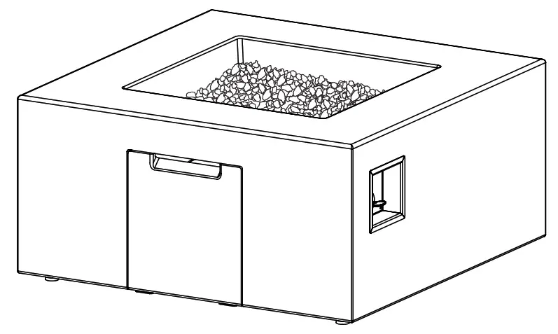 JENSEN CO 141NG Estes Casual Square Fire Table