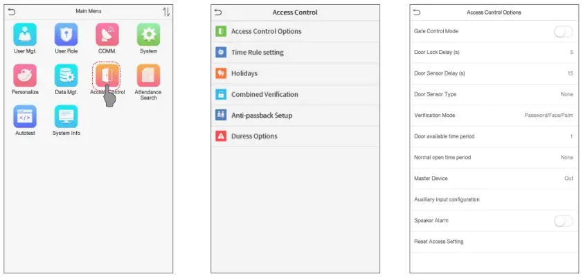 ZKTeco ProFace X [TD] - Control Settings