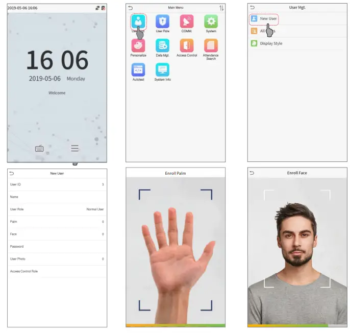 ZKTeco ProFace X [TD] - Register on the device