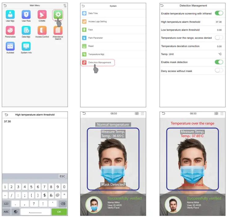 ZKTeco ProFace X [TD] - following figure