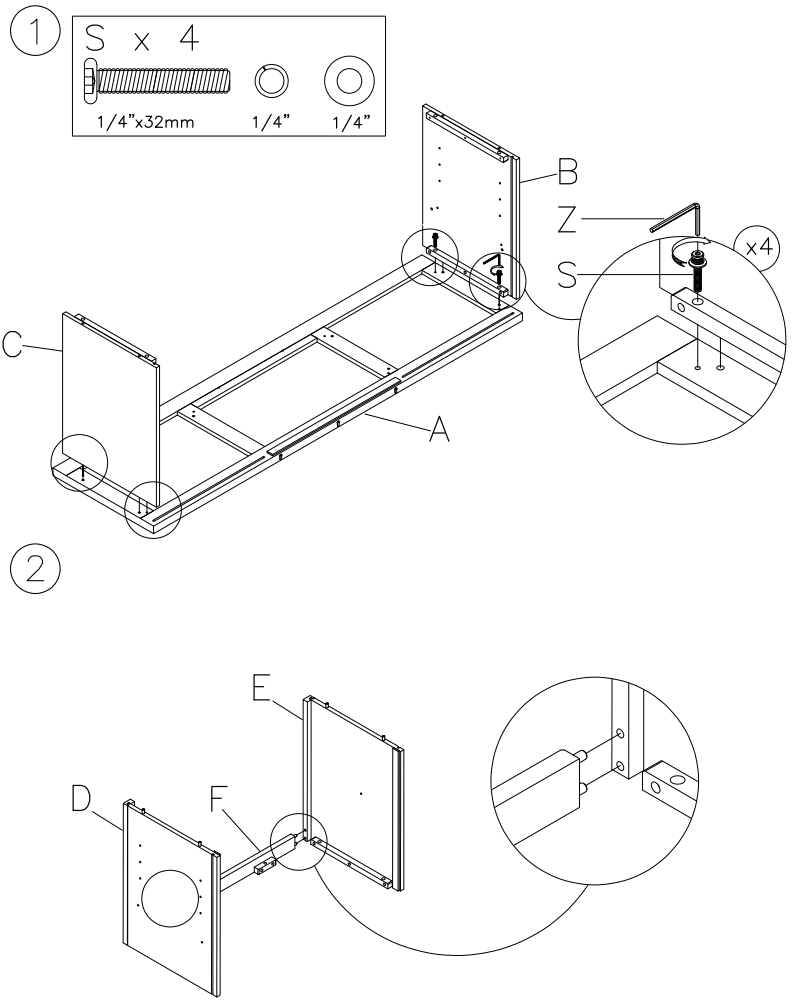 ASHLEY W955 68 Brazburn 66 Inch TV Stand - fig 1