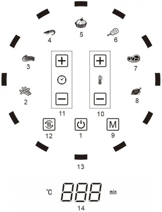 anko AF902C Air Fryer - CONTROL