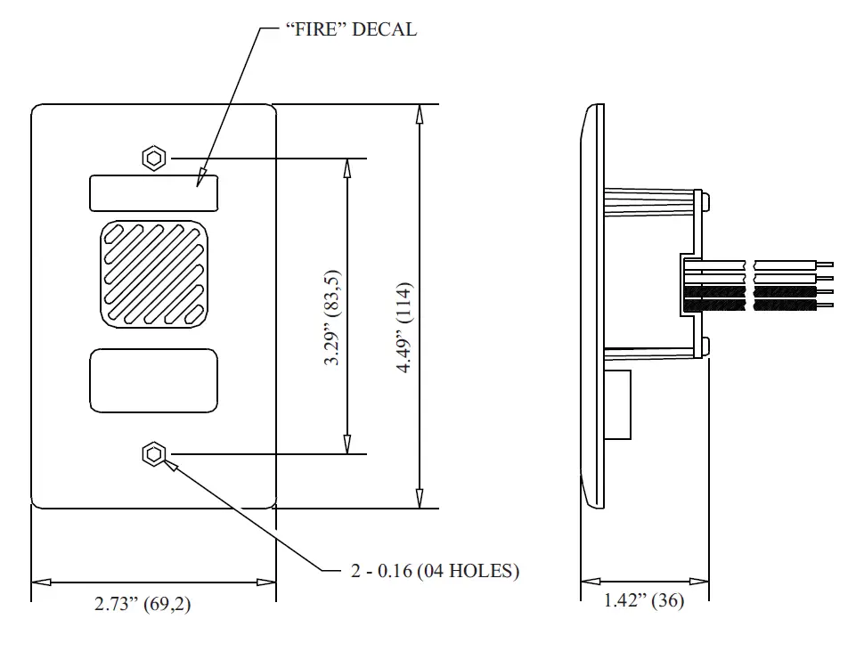 POTTER MH-120 AC Low Current Remote Mini Horn Fire Alarm 1