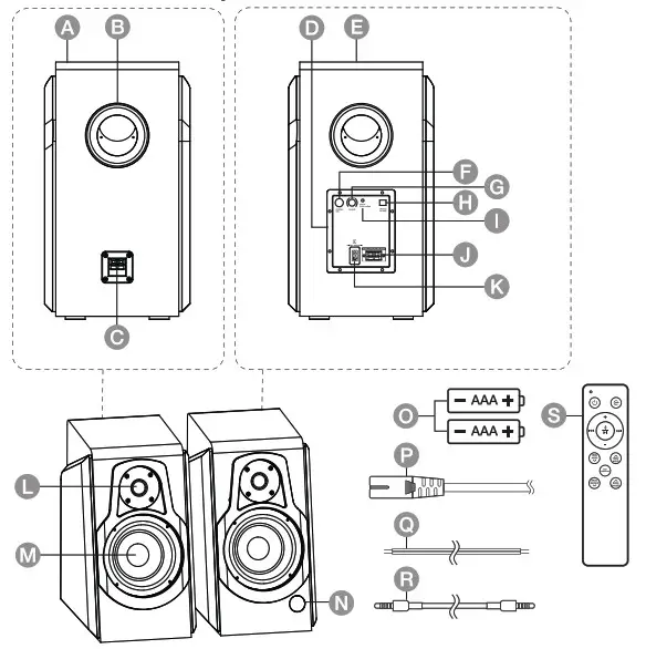amazon B07WBRKS8Q 80W Bookshelf Speakers with Active - Product Description