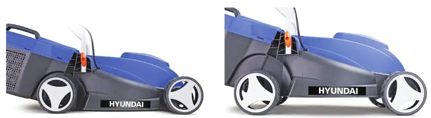 HYUNDAI HYM3200E Electric Corded Lawnmower - Cutting Height Adjustment 1