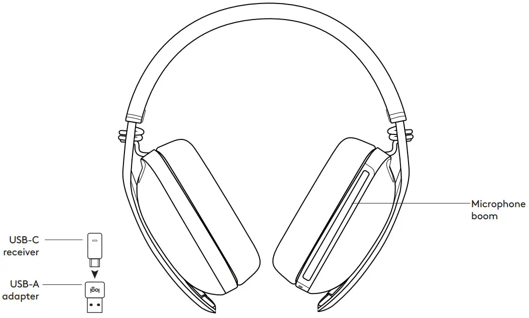 logitech Zone Vibe Wireless Headset - Front view