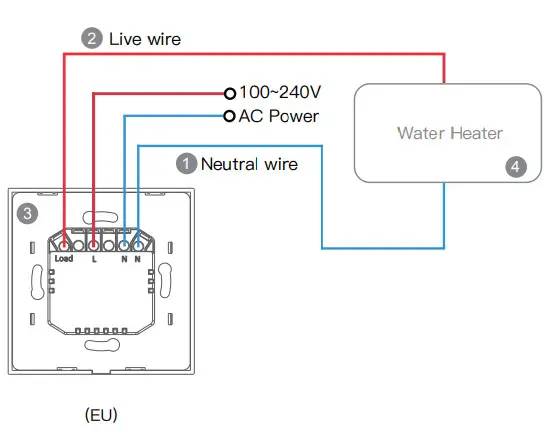 Moes WS DL EUB BK EN Water Heater Switch-Diagram wiring