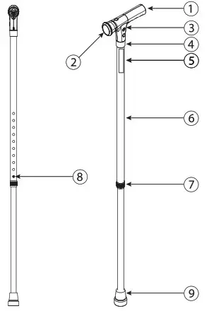 VERMEIREN Electra Walking Stick - Components