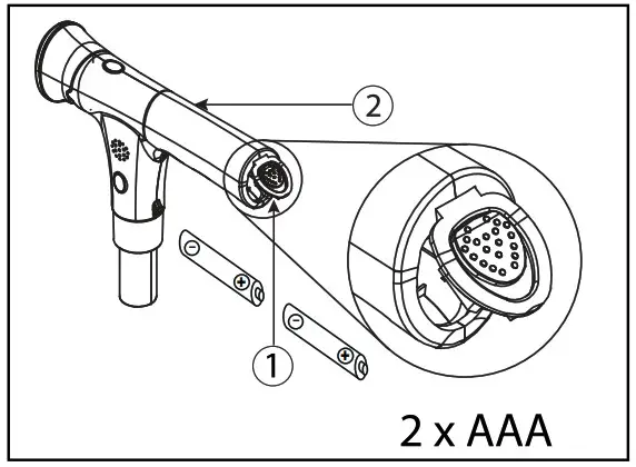 VERMEIREN Electra Walking Stick - Placing Removing batteries 1