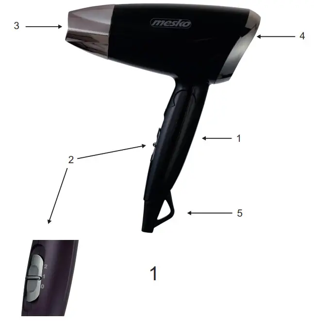 mesko MS 2264 2000W Hair Dryer -Overview