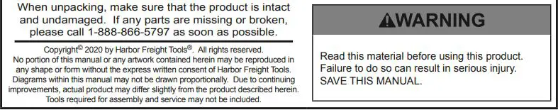 HARBOR FREIGHT 56624 Pittsburgh 3 Ton Heavy Duty Floor Jack Owner's Manual