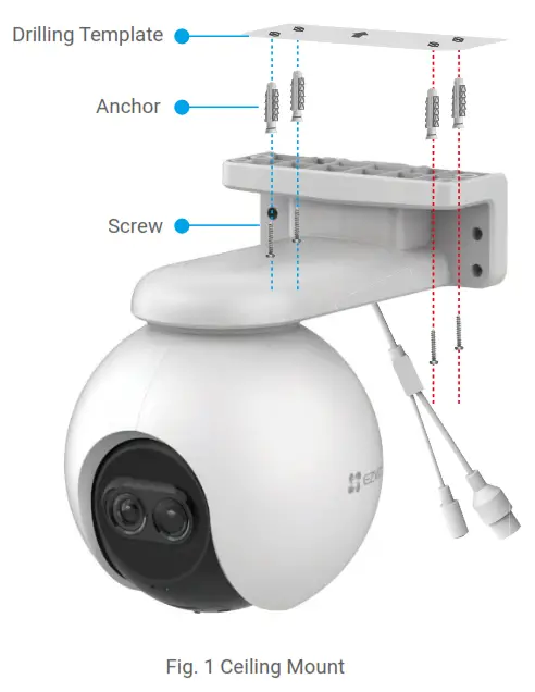 EZVIZ 894886 Dual-Lens Outdoor Pan and Tilt WiFi Camera - Installation Procedure 1