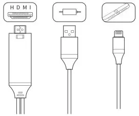 VANKYO Performance V610 Projector - Insert the Lightning con nectar of the H DM I adapter to your iOS device.